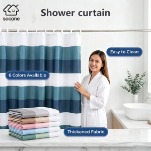 Socone Shower Curtain 180x180cm Waterproof Mildew Resistant Bathroom Curtain With Hooks