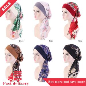 [COD] Women Cancer Head Scarf Chemo Hair Loss Hat Turban Pre-Tied Headwear Bandana New