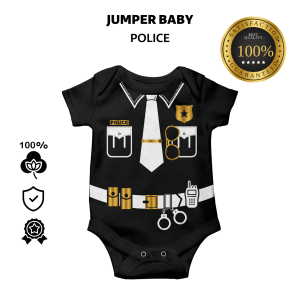 Baju Bayi Jumper Romper Jumsuit Baby Newborn 0 12 Bulan Karakter Lucu Seragam Pilot Police Polisi Little Police Hadiah Hampers Kado Lahiran