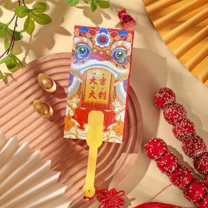 okdeals01 2026红包封红包袋 新年红包 cny red packet 2026 10 Cards Fan Design Red Envelope Traditional with Chinese Knot Spring Festival Red Wallet Money Pouch Thickened Childrens Money Bag Lunar New Year Gifts