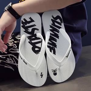 MenS Flip-Flops New Summer Casual Bathing Slippers Simple MenS Waterproof Bathroom Shoes For Students To Wear Outside