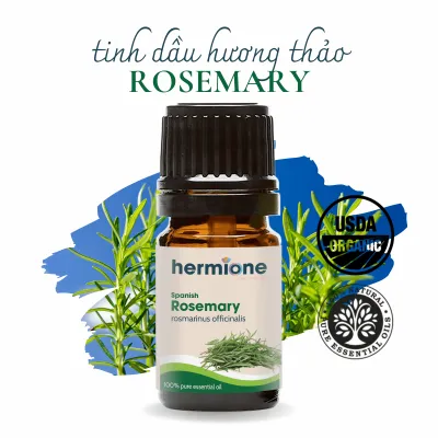 Tinh Dầu Hương Thảo Rosemary Hermione Natural Life 100% Thiên Nhiên Nguyên Chất Cao Cấp Nhập Khẩu Thơm Dịu Nhẹ Xông Thơm Phòng Giảm Stress Cải Thiện Tâm Trạng Đuổi Muỗi Côn Trùng Kiểm Nghiệm Quatest 3