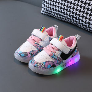 Sepatu Anak LED Sneakers Import Motif Corak Warna Warni Kualitas Terbaik