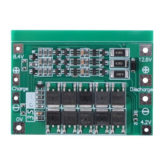 BMS 3S 60A Per Batterie Al Litio 18650, Scheda Di Protezione Con Bilanciamento Da 12,6V