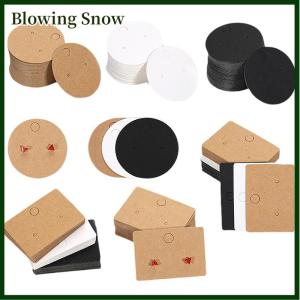 Blowing 50pcs Round Cardboard Earring Display Cards Blank Kraft Paper Jewelry Hanging Tags For Earring Ear Studs Selling Packaging