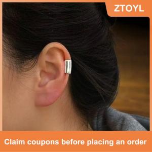 【ZTOYL】 2pcs Punk phong cách Clip Bông tai đơn giản hình học hợp kim  miễn phí tai clip cho hàng ngày mặc đồ trang sức quà tặng