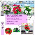 Tanaman Hias Pot Bunga Mawar Artificial Ornamen Bahan Plastik Mini Palsu Dekorasi Ruangan PBP62. 