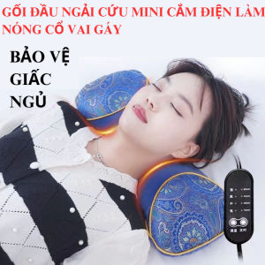 Gối Ngải Cứu Cắm Điện Làm Nóng Cổ Giúp Giảm Đau Vai Gáy Cổ Gối Kê Cổ Thảo Dược Hương Thơm Thảo Mộc