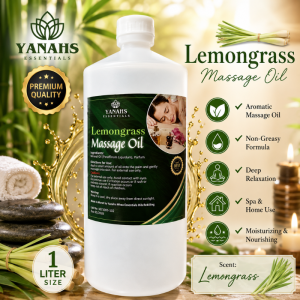 Lemongrass Massage Oil 1L – Smooth Non-Greasy Body Massage Oil for Relaxation & Wellness