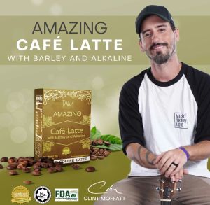 IAM WORLDWIDE Amazing Cafe Latte with Barley and Alkaline Healthy Coffee FDA APPROVED