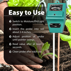 READY DPA Alat Pengukur PH tanah digital akurat 3 in 1 Temperatur dan Kelembapan Soil DPA301