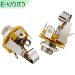 【E-WOITD】 10ชิ้น เซ็ตกีตาร์ไฟฟ้าและกีตาร์เบส6.5มม. ตัวเมียช่องเสียบแจ็กกีตาร์ไฟฟ้าช่องเสียบอุปกรณ์ DIY