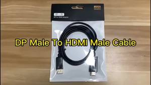 1 Bộ chuyển đổi Display Port sang HDMI bộ chuyển đổi DP Male sang HDMI Male bộ chuyển đổi cáp DP sang HDMI màu đen