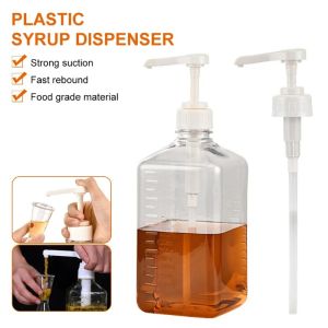 1600ML Coffee Syrup Bee Drip Bottle With Hydraulic Pump And Nozzle Head Liquid Dispenser With Scale Liquid Container
