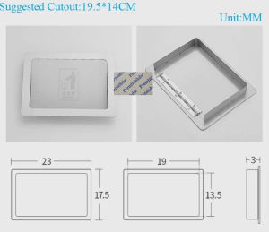 1Piece 304 Stainless Steel Rectanglar Side Mount Trash Chute With Hinged Inward Flip Panel Lid for Kitchen Bath Commerical