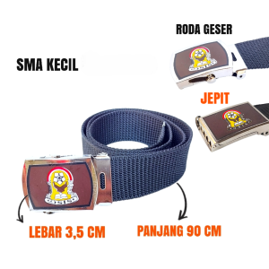 Sabuk Gesper Ikat Pinggang Anak Sekolah SMA Perempaun Laki-laki Warna Hitam Polos Panjang