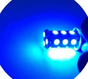 Lampu LED Rem Stop Bayonet 18 Mata Manteng/Diam Mobil Motor Lampu LED 18 SMD 5050 12V kaki 2 BAY15D