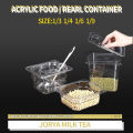 Acrylic Sinker Container Food Pan Sauce Pan Food Container Canister Milktea Pearl Canist 1/3 1/4 1/6 1/9. 
