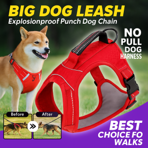 สายรัดนิรภัยสุนัขแบบไม่มีดึงสำหรับสัตว์เลี้ยง สายรัดนิรภัยสะท้อนแสงแบบปรับได้พร้อมคลิปด้านหน้า