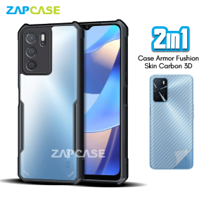 Case Oppo A16 A16s Armor Fushion Casing Free Skin Karbon