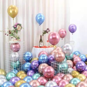 10pcs 5inch Metallic Color Balloons Latex Balloon Shining Chrome for Birthday Wedding Christmas Event Home Decoration