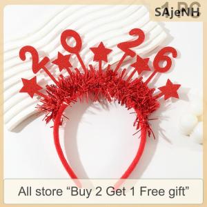 [COD] SAjeNH SPORT 1 4pcs 2026 Glitter Numbers Headbands Star Color Strip Headband Christmas New Years Eve Party Decoration For Adult And Kids