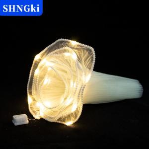 SHNGki Giấy gói hoa LED có đèn ren ngọc trai lưới sóng sợi dệt dành cho thợ cắm hoa bao bì trang trí cho bó hoa quà cưới sinh nhật.