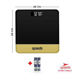 SPEEDS Timbangan Badan Digital Scale Kaca Berat Max 180 Kg Original Impor 040-7