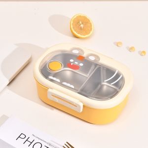 MINA LUNCH BOX KOTAK MAKAN STAINLESS ANAK SEKOLAH 2 SEKAT LUNCH BOX STAINLESS STEEL WADAH / KOTAK BEKAL MAKANAN SERBAGUNA ANTI TUMPAH GROSIRSTORE168