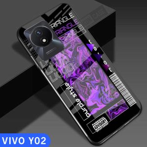 Softcase Glas Kaca For VIVO Y02 - B02 - Casing Hp For VIVO Y02 - Pelindung hp - Case Handphone - Case Kualitas Terbaik - Casing Hp For VIVO Y02