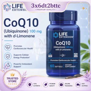 Life Extension CoQ10 Ubiquinone 100mg 60 Softgels Kaneka Q10 With d-Limonene Gluten Free Non-GMO Support Cardiovascular Wellness For Middle Aged & Senior s Daily Heart Care Supplement