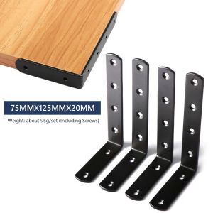 4Pcs/set L Shape Wall Bracket Shelf Angle Bracket Cast Iron Heavy Duty Wall Mounted Shelf Bracket