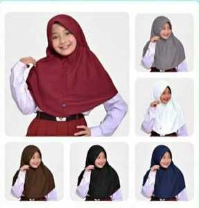 KERUDUNG SEKOLAH JILBAB BERGO ANAK SD BAHAN TEBAL HALUS MURAH