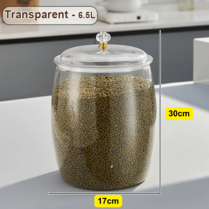 ☀️Life Core☀️ Airtight Large Capacity Plastic Container Rice Bucket Transparent Leakproof Jar Kitchen Storage Tank & Organizer