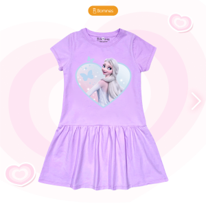 Váy bé gái công chúa Elsa BOMINES cotton thoáng mát đủ size cho bé 2- 8 tuổi 9- 24kg DTNELSATIMBONGTUYET
