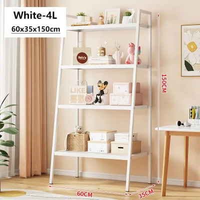 Rak Buku Rak Ruang Tamu Serbaguna White/Black 2 Ukuran 3L/4L/5L Rak Penyimpanan Minimalis Rak Bunga