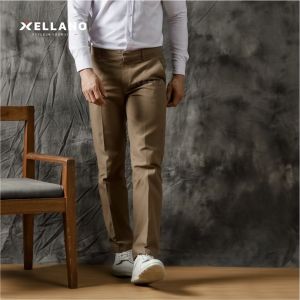Celana Formal Pria Kerja Slim Fit Bahan Choco Coklat Dean Series Jumbo Size 28-38 Casual Modern