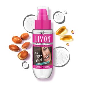 Livon Hair Serum for Men & Women Frizz-free stronger and shinier hair For All Hair Types Lightweight & Non Greasy Enriched with Argan Oil & Vitamin E 3.3 Fl.Oz