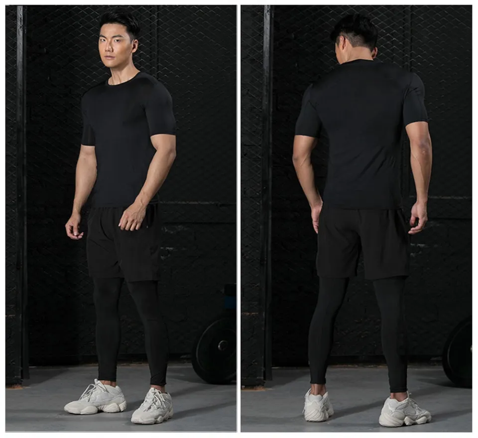 Superhero Compression T-Shirt Men Gym Fitness Short Sleeve Running