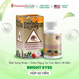 Viên Uống Bổ Mắt Bright Eyes Giúp Chống Mỏi Mắt Viên Lutein Bổ Mắt Hỗ Trợ Cải Thiện Thị Lực Cho Người Cận Hộp 60 Viên