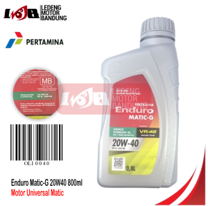 Enduro Matic-G Pertamina 800ml 20w40 Oli Motor Matik Honda Yamaha 0.8L