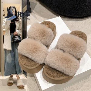 [HÀNG QC FULL HỘP] Dép Lông Quai Ngang A1 Dễ Thương Dép Bông Nữ Mềm Mịn Đế cao nhẹ không hôi chân_MINA