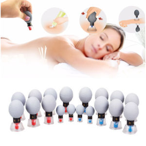 18pcs Suction Cups Magnetic Moxibustion Vacuum Cupping Set Acupuncture Gua Sha Therapy Body Massager Jars + Scraping Massage Cream