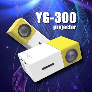 NEW Portable Mini LED Projector YG300 3D HD 1080P Home Theater Cinema Android Cellphone Projector Media Player High Quality Black And Yellow Color