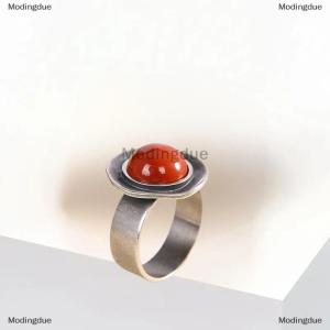 [COD] Modingdue Ethnic Style Southern Red Adjustable Rings For Men Women Retro Fashion New Jewelry Gift Party Accessories