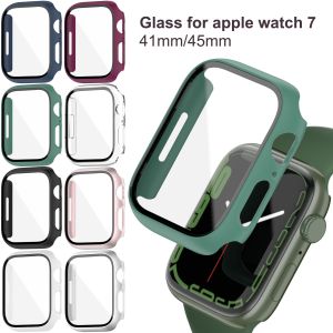 iWatch Screen Protector Watch Case for Series 7/6/5/4/3/2/1/SE (Integrated PC Hard Case & Tempered Glass & Hydrogel Soft Film Protector) Anti shock