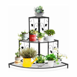 COLOGO 🥇 3 Tingkat Pasu Bunga Rak Outdoor Garden Balcony 3 Layer Triangle Flower Rack Plant Rack