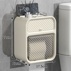 Wall Mounted Toilet Paper Holder Waterproof Tissue Roll Paper Holder Box Storing Paper