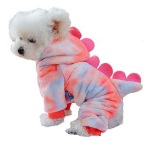 Dog Furry Jumpsuit Hoodies Cartoon Dinosaur Pullover Clothing Apparel Cartoon Apparel for Spring Winter
