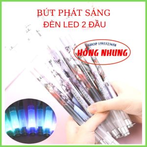 Bút Quay Phát Sáng Đèn Led 2 Đầu Đổi Màu Tự Động Gập Đôi Biểu Tượng Hoạt Hình Bút Xoay Giải Trí.